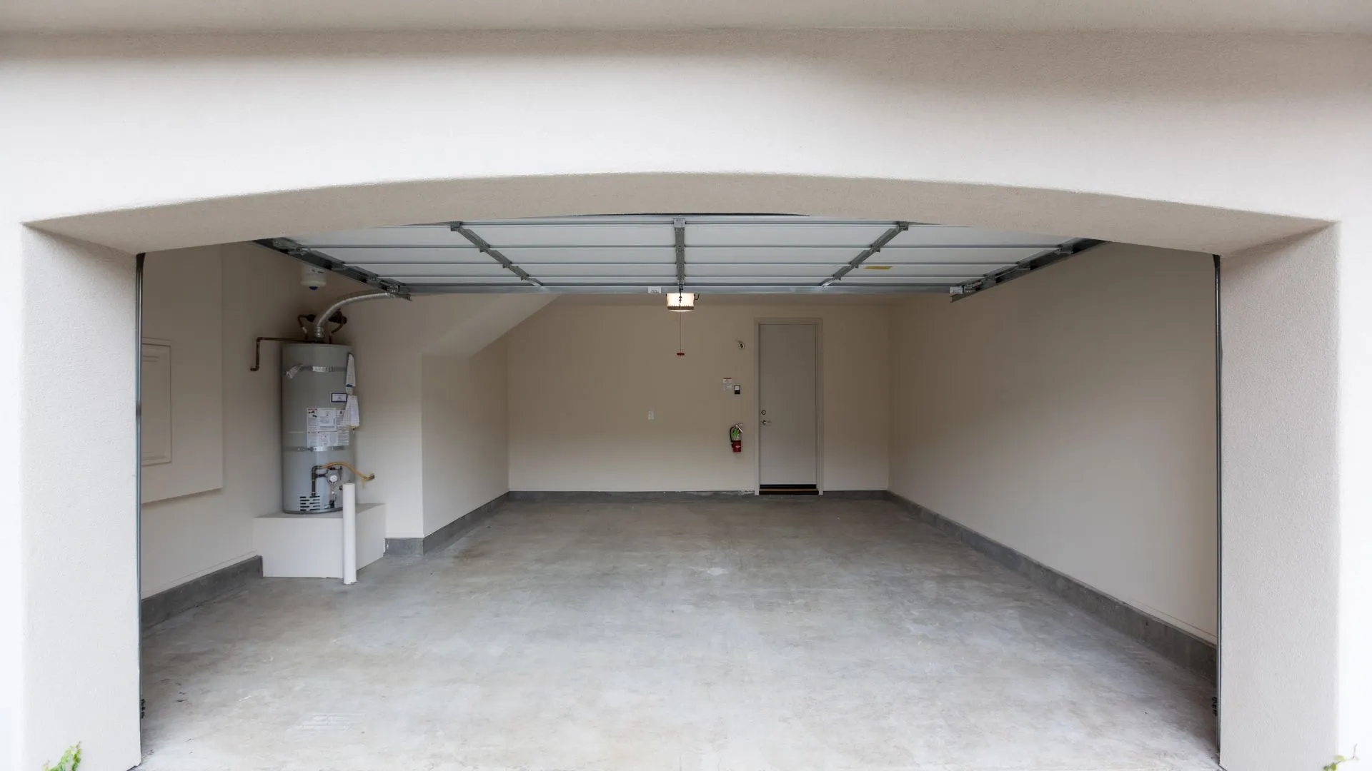 Open residential garage door